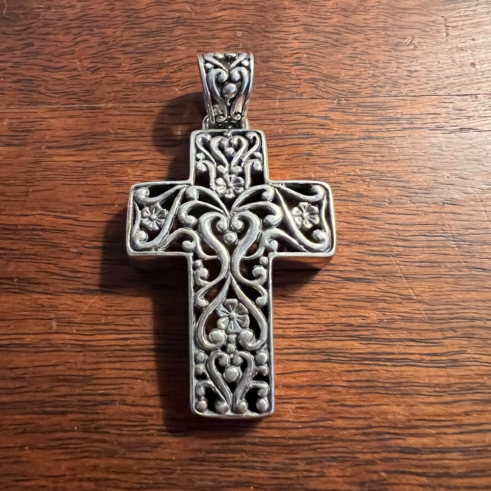 Carolyn Pollack Relios Sterling Silver Filigree Cross Pendant